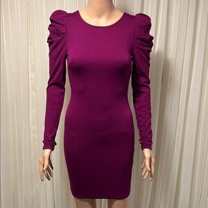 Forever 21 Elegant Long Sleeve Plum Dress